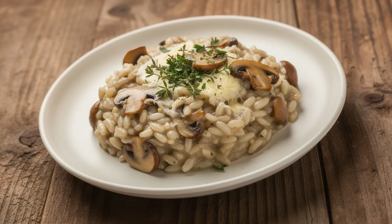 Cremiges Pilzrisotto mit Thymian und Parmesan